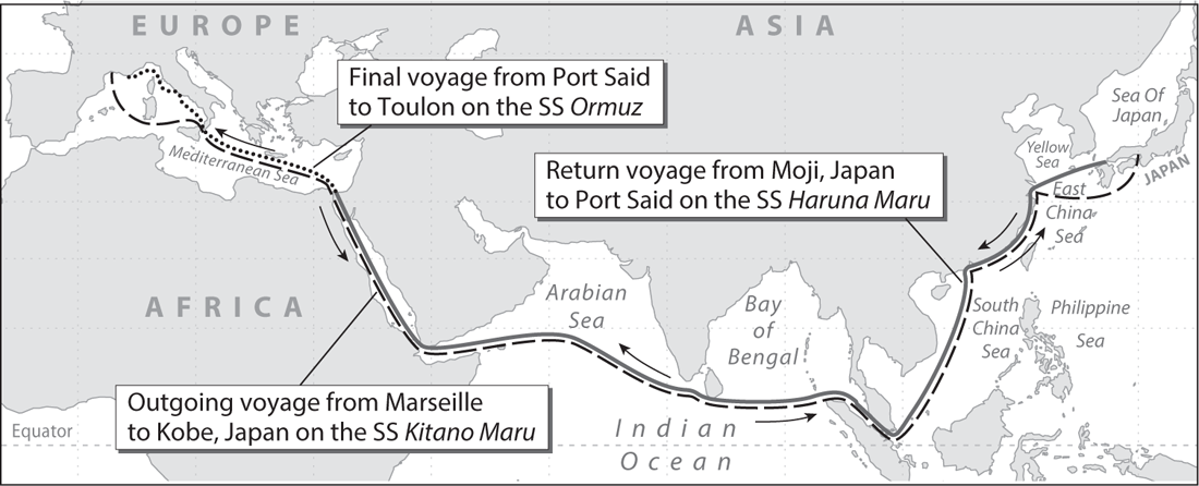 Map with itinerary of Einsteins ocean voyages PRINCETON UNIVERSITY PRESS - photo 2