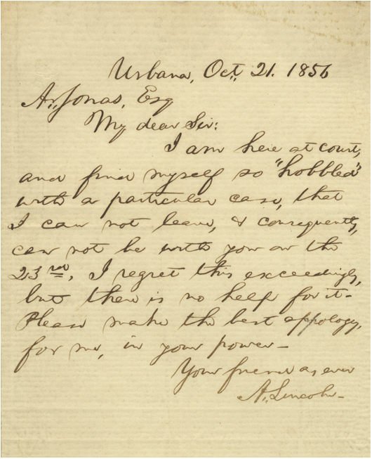 ABRAHAM LINCOLN TO ABRAHAM JONAS OCTOBER 21 1856 see In the field of - photo 4