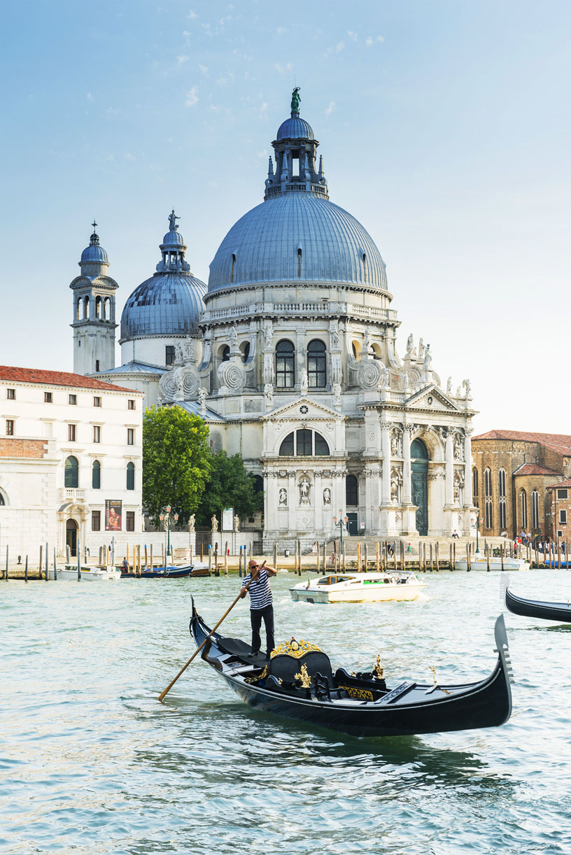 Venice Gondola on the Grand Canal in front of the Basilica di Santa Maria della - photo 4