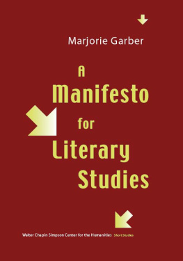 Garber A Manifesto for Literary Studies