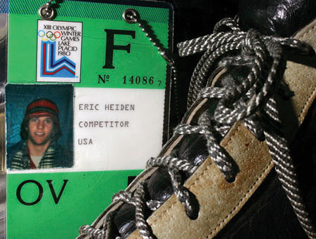 Eric Heidens Olympics pass and skates from the 1980 Winter Games in Lake - photo 7