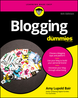 Gardner Susannah - Blogging for Dummies