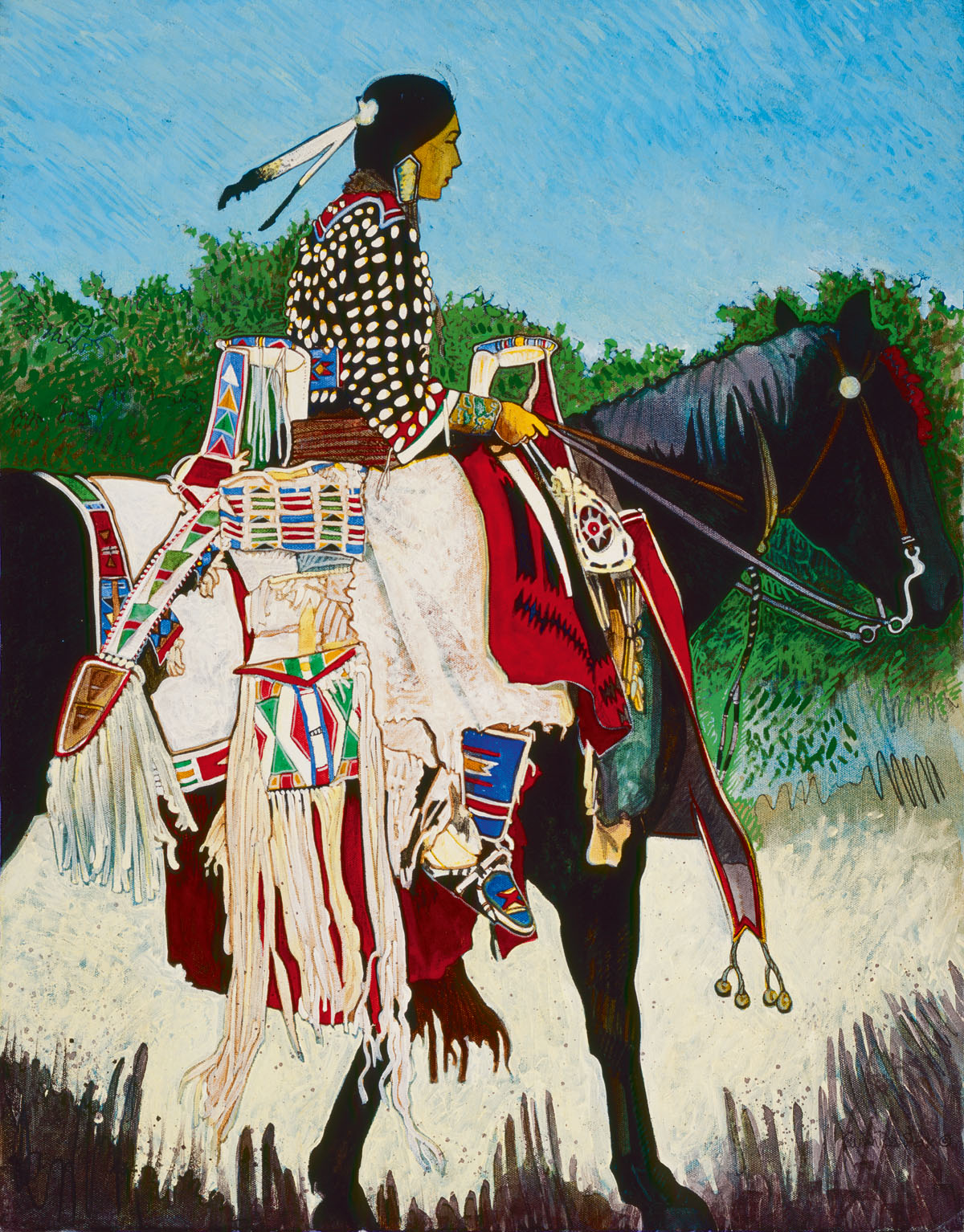 Crow Woman on Parade 1970s acrylic on canvas 28 x 22 inches Collection of - photo 4