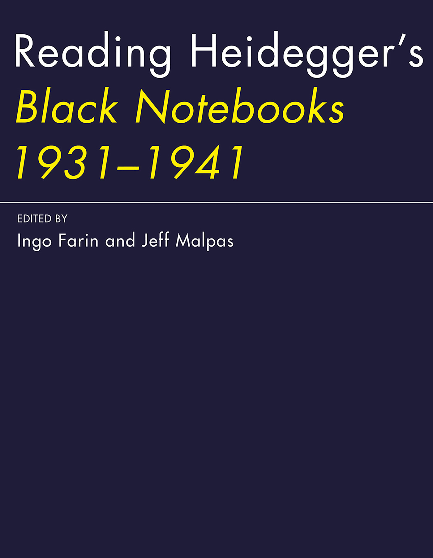 Reading Heideggers Black Notebooks 19311941 Reading Heideggers Black Notebooks - photo 1