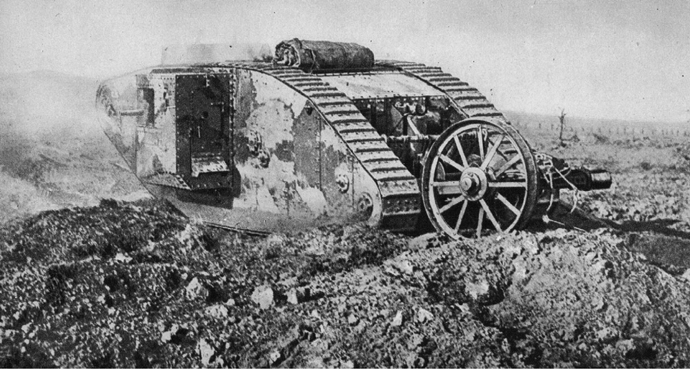 One of the early tanks a Mark I with the wheels still on the back which were - photo 6