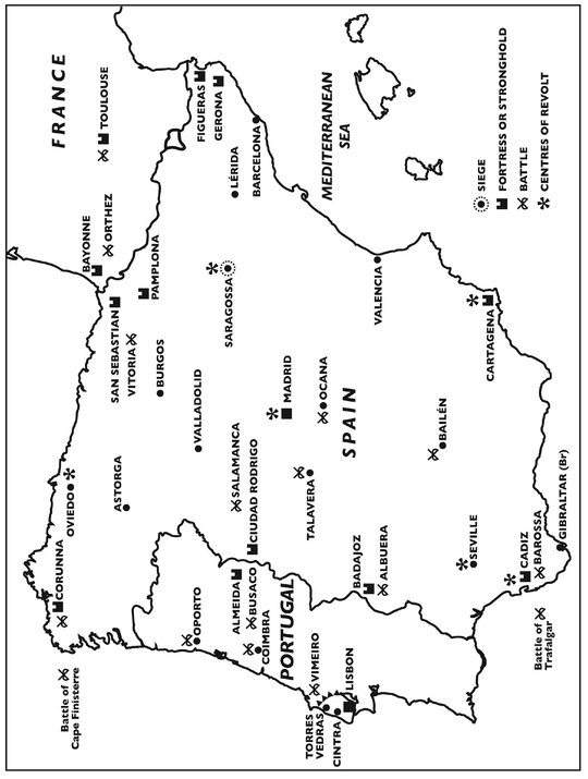 Map 1 The Peninsular War Portugal Spain and south-western France showing - photo 3