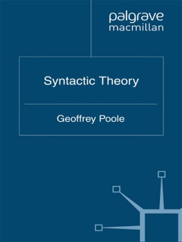 Geoffrey Poole Syntactic Theory