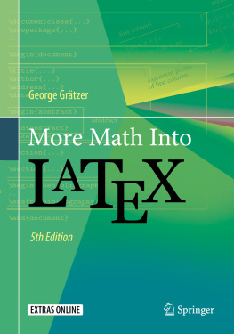 George Grätzer - More Math Into LaTeX