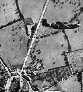 430 Squadron RR Mustang P-51A over German vehicles at closing of Falaise Gap - photo 6