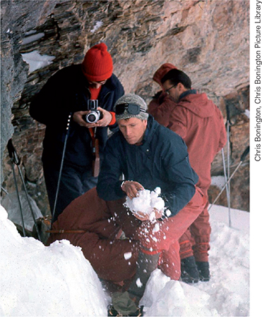 When Bonington first photographed German climbers at the Vorbau on 19 February - photo 20