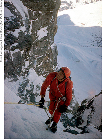 Kor climbs the gully in the Second Band just below the Germans Kristallsalon - photo 27