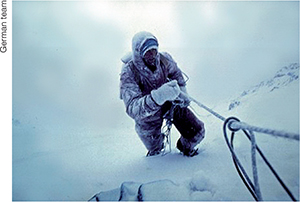 Strobel braves bad weather somewhere below the Death Bivouac A German - photo 29