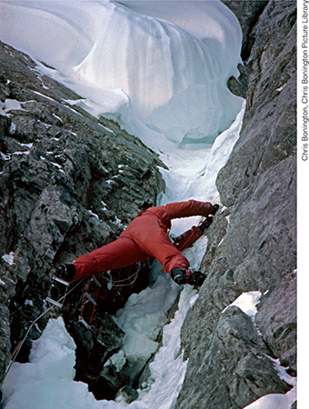 Strobel leads up the chimney system above the Death Bivouac on 10 March The - photo 31