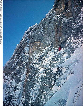 Kor makes the key traverse opening up the route across the foot of the - photo 32