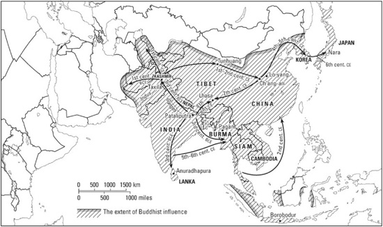 MAP 2 The spread of Buddhism in the ancient world MAP 3 Buddhism in the - photo 3