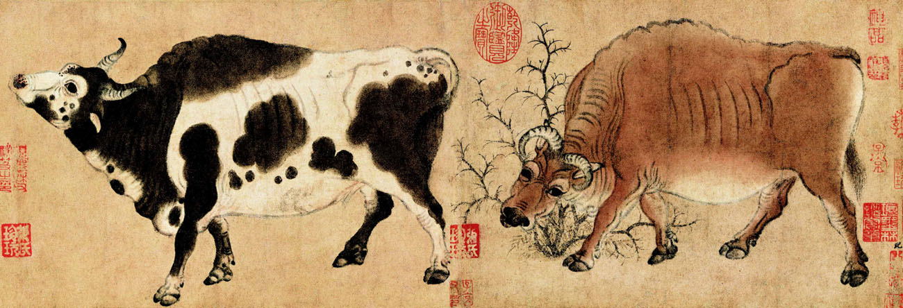 Picture of Five Oxen partial Han Huang Tang Dynasty 618-907 Color on paper - photo 7