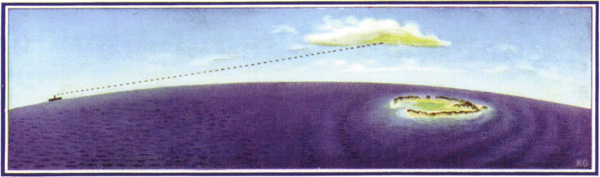 Color of a lagoon reflected from cloud indicating an atoll beyond the horizon - photo 1