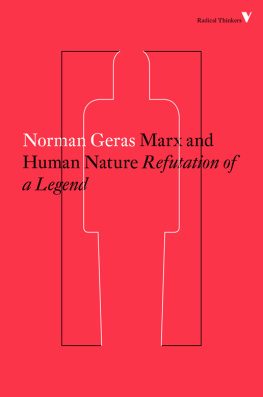 Geras - Marx and human nature - refutation of a legend