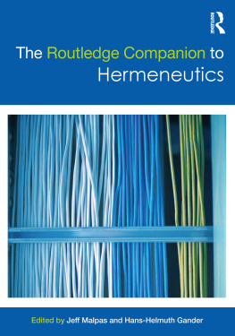 Gander Hans-Helmuth The Routledge Companion to Hermeneutics