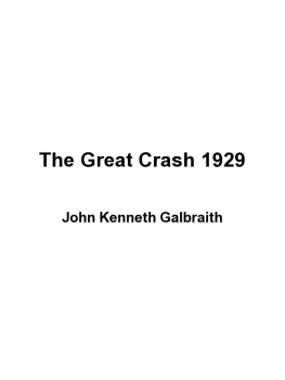 Galbraith - The Great Crash of 1929