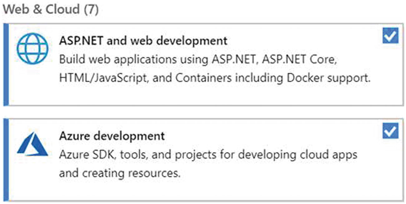 Figure 1-3 Select ASPNET and web development Azure development Install Data - photo 3