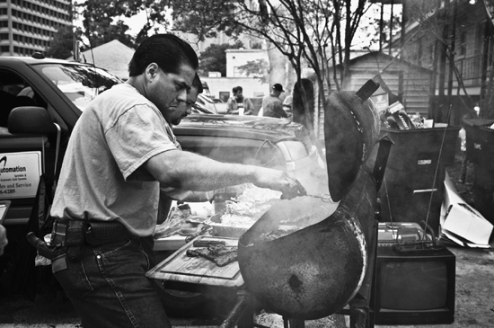 Tailgaters grilling fajitas before a University of Texas Longhorns football - photo 4