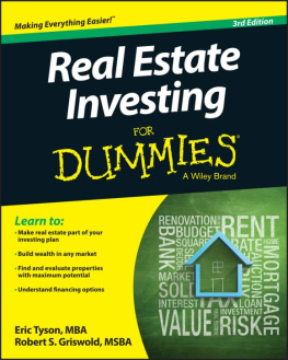 Griswold Robert Real Estate Investing For Dummies
