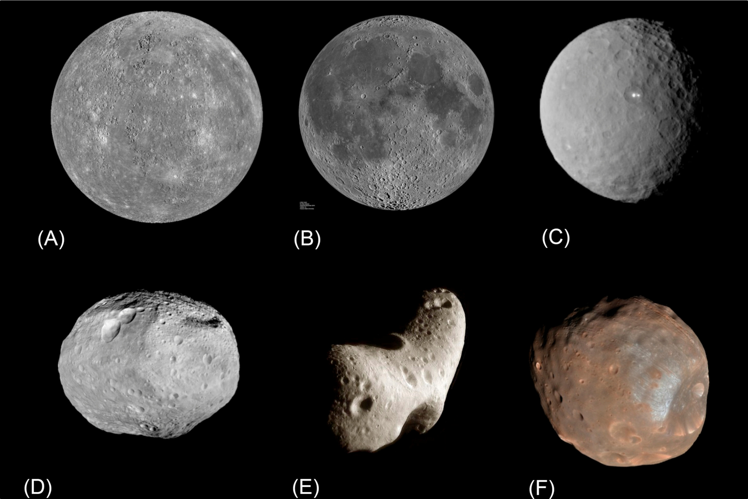 Fig 11 AF Airless Bodies Montage Examples of rocky airless bodies of the - photo 4