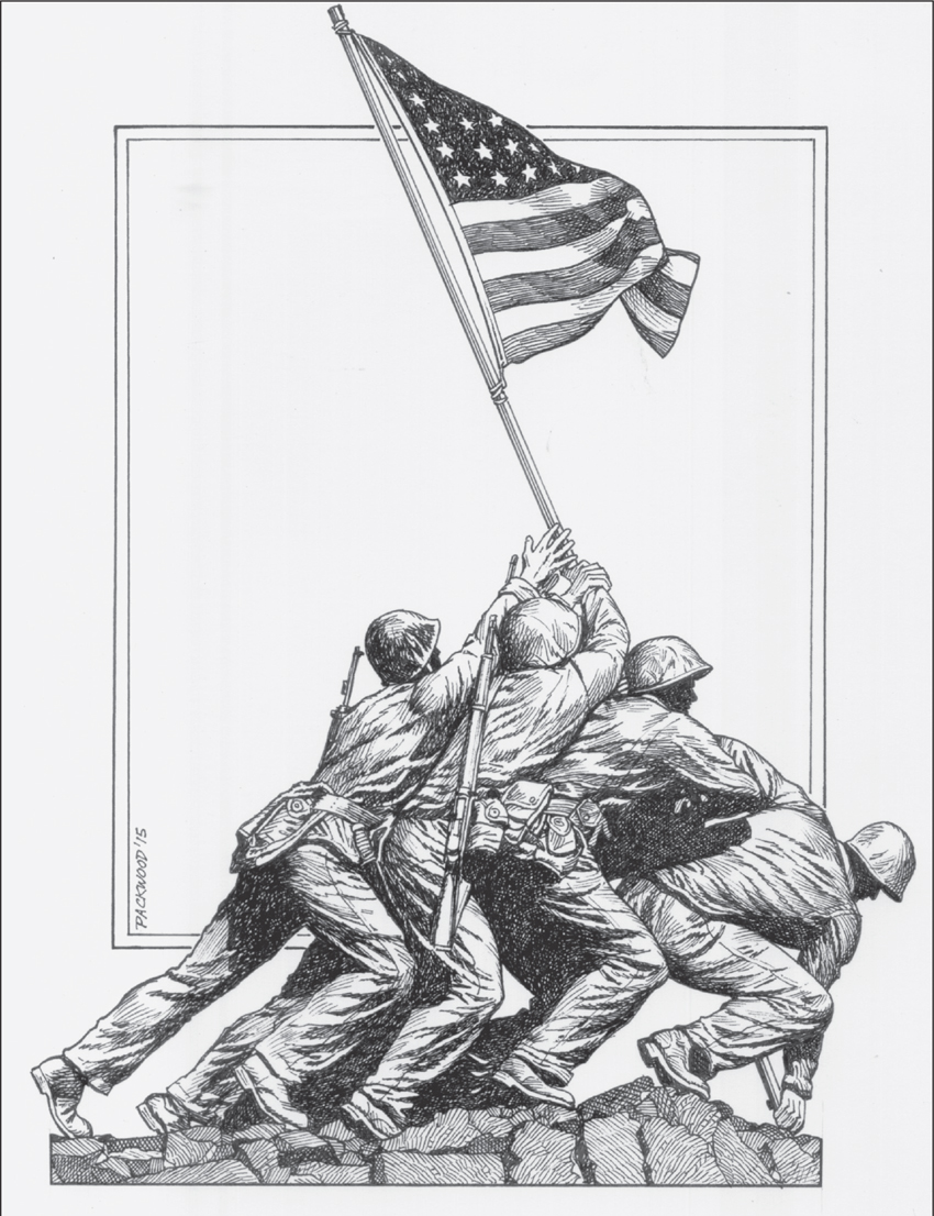 This illustration of the Iwo Jima Memorial was sketched exclusively for Central - photo 2