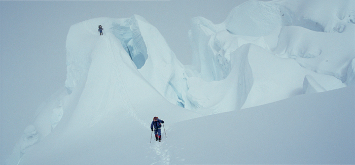 Kangchenjunga negotiating deep crevasses on the Great Shelf 7000m during my - photo 6