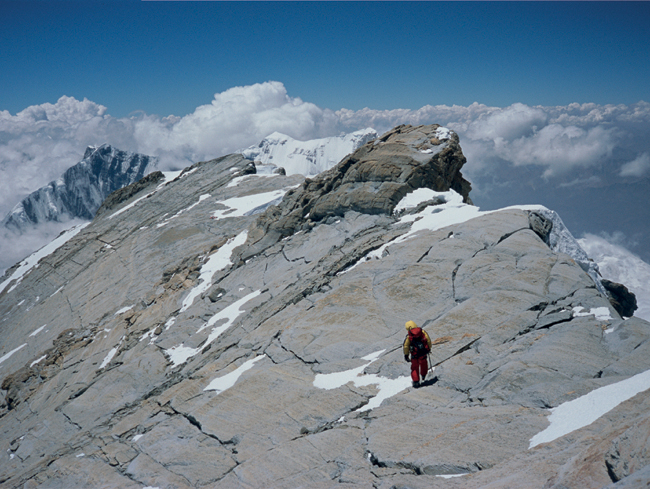 Stripped bare by jet stream winds the snowless summit ridge of Dhaulagiri was - photo 4