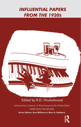 Hinshelwood R. D. - Influential Papers From 1920s