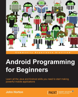 Horton - Android Programming for Beginners