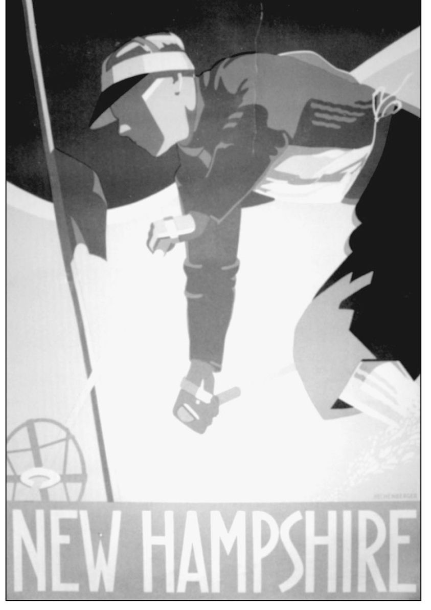 Stylized poster art by Hechenberger shows a slalom racer taking a gate in his - photo 10