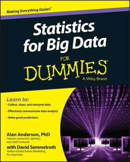 Anderson Alan - Statistics for Big Data for Dummies