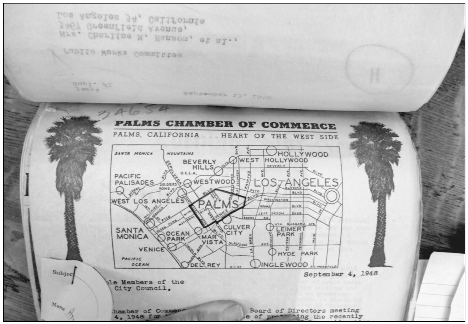 PALMS IN 1948 This letterhead from the city archives shows the area - photo 6