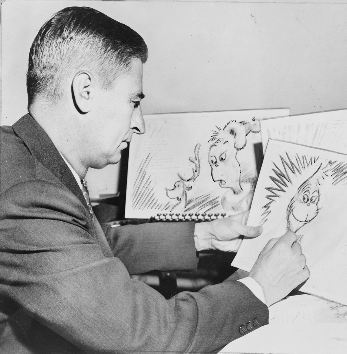 Theodore Geisel American writer and cartoonist at work on How the Grinch - photo 4