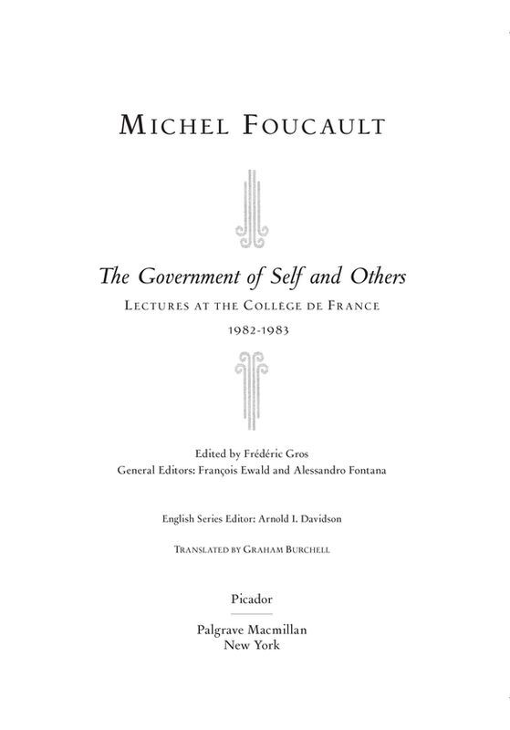 Table of Contents MICHEL FOUCAULT TAUGHT AT the Collge de France - photo 1