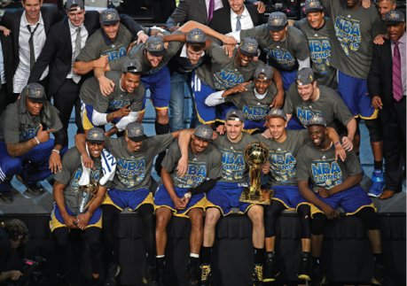 After winning three straight NBA Finals games the Warriors pose for the - photo 6