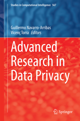 Guillermo Navarro-Arribas Advanced Research in Data Privacy