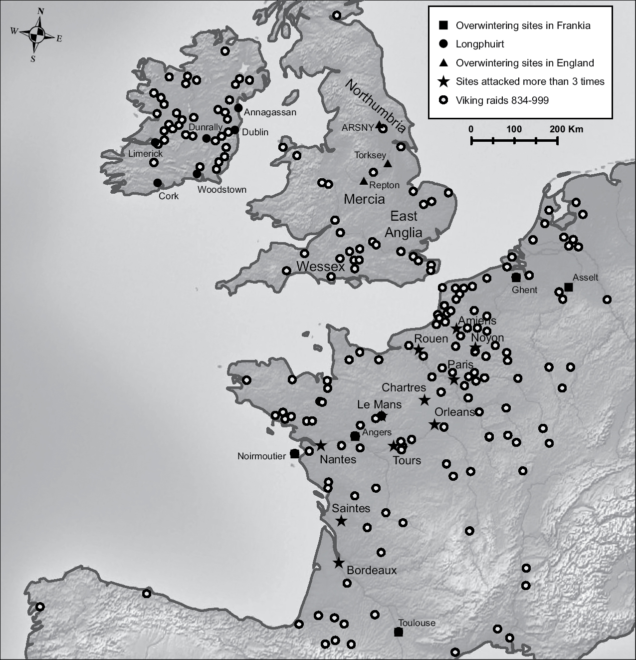 Map 4 The successive Viking assaults on the British isles and Frankia 834999 - photo 4