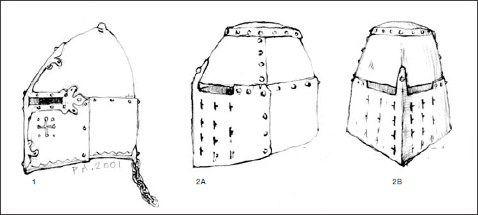 Early 14th-century Helmets 1 Reconstruction of the helm from the brass of Sir - photo 6