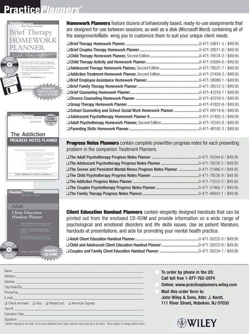 PRACTICE PLANNERS SERIES Treatment Planners The - photo 3