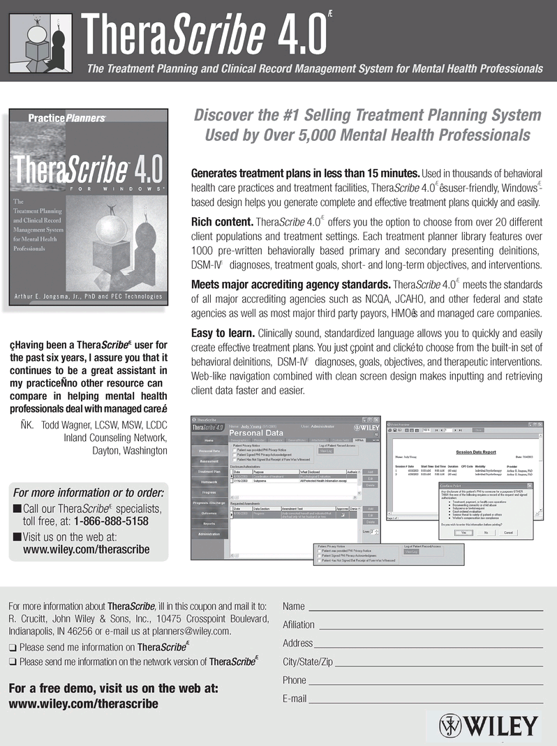 PRACTICE PLANNERS SERIES Treatment Planners The Adult Psychotherapy - photo 4