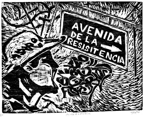 Avenida de la Resistencia 2010 block print 185 x 15 Getting Up for the - photo 3