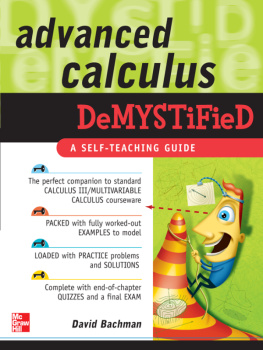 Bachman - Advanced calculus demystified: a self-teaching guide