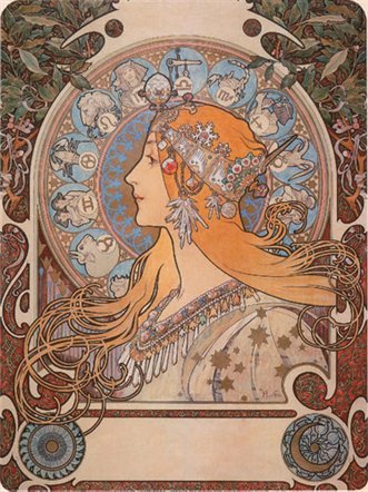 Zodiac 1896 Coloured Lithograph 482 x 657 cm Mucha Museum Prague - photo 5