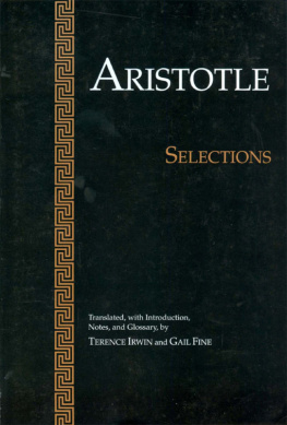 Irwin Terence - Aristotle: selections