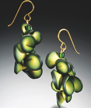 Lindly Haunani Green Petal Earrings 2008 polymer and niobium 2 inches 65 - photo 9