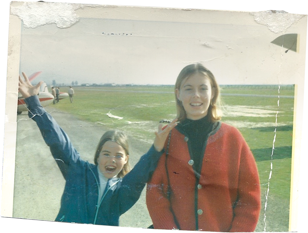 My sisters at the airport in Hailey Idaho Margot playing bride in Mill - photo 20